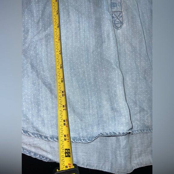 Cloth & Stone For Anthropologie Denim Polka Dot Half Button Up Tank Size M EUC - Picture 9 of 9